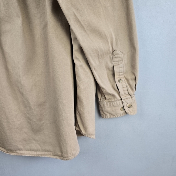SCANDIA WOODS Vintage Heavy Work Shirt Shacket 100% Cotton Tan Mens Size XLG - Picture 10 of 13